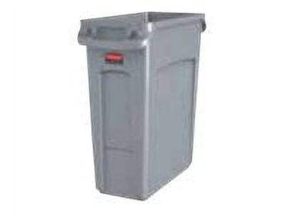 Beige 16-Gallon Plastic Pedal Trash Can for Outdoor Commercial Use