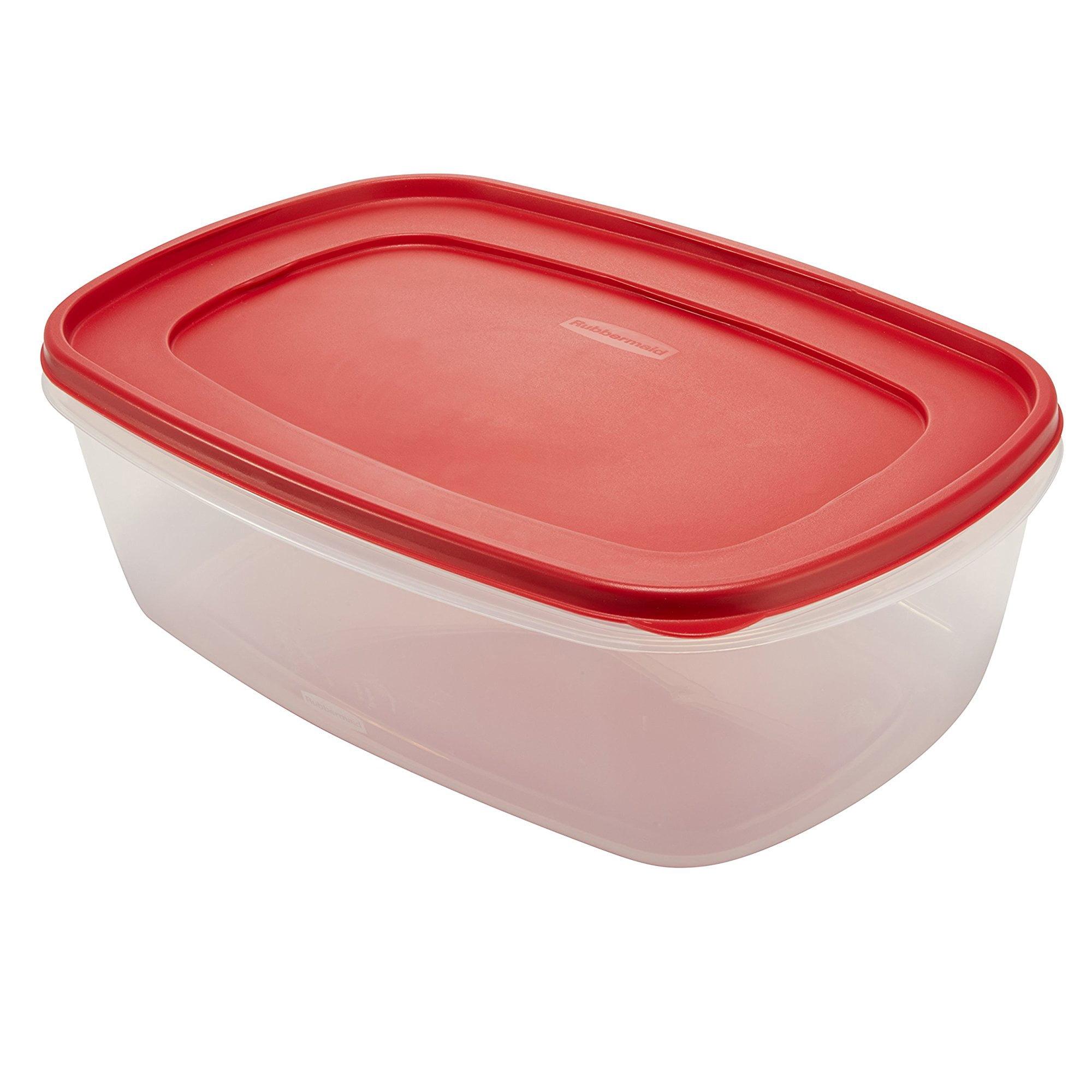 Rubbermaid Easy Find Lids 320oz (2.5 gal) Plastic Rectangle Food Storage Container Clear: Large, Microwave & Freezer Safe