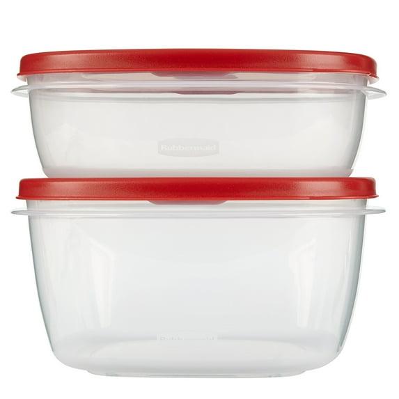 Rubbermaid 4pc Easy Find Lids Food Storage Containers Red: BPA-Free, Stackable, Microwave & Freezer Safe, 14 & 9 Cup