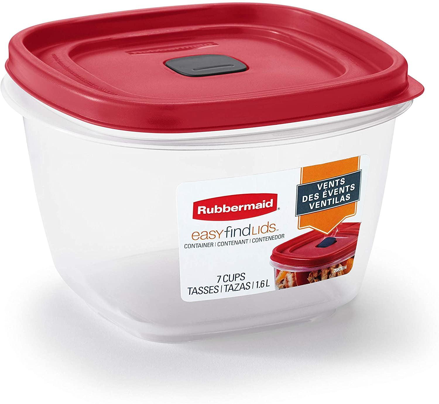 Rubbermaid Easy Find Vented Lid Food Storage Containers, 7 Cup