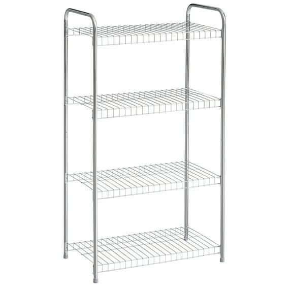 Rubbermaid Rubbermaid Freestanding 4-Tier Multipurpose Wire Shelving Unit, Satin Nickel
