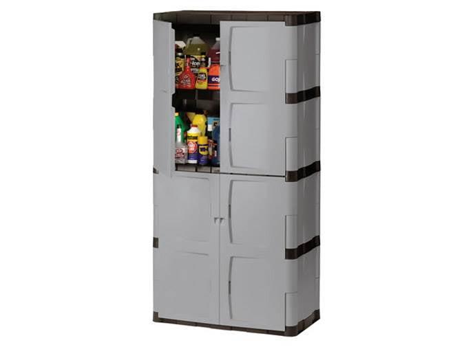 Rubbermaid 72" Gray Double-Door Lockable Storage Cabinet