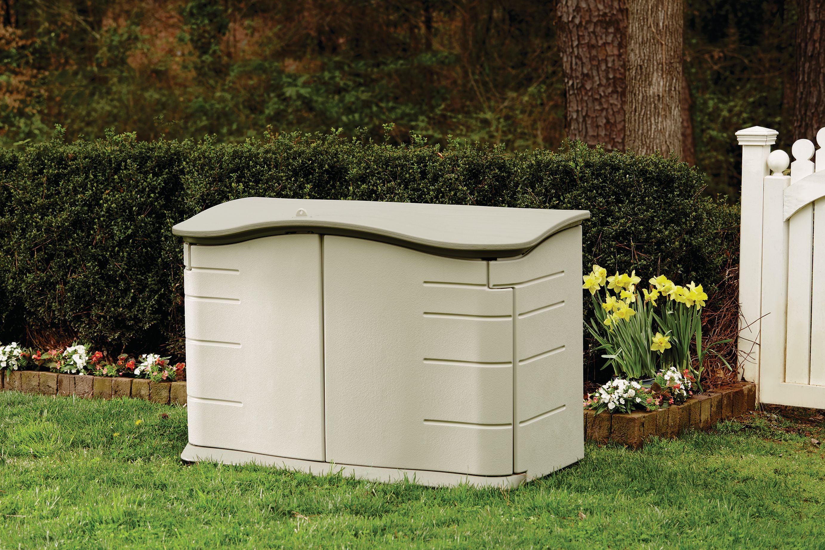 Rubbermaid 4 ft. W x 2 ft. D Plastic Horizontal Garbage Shed