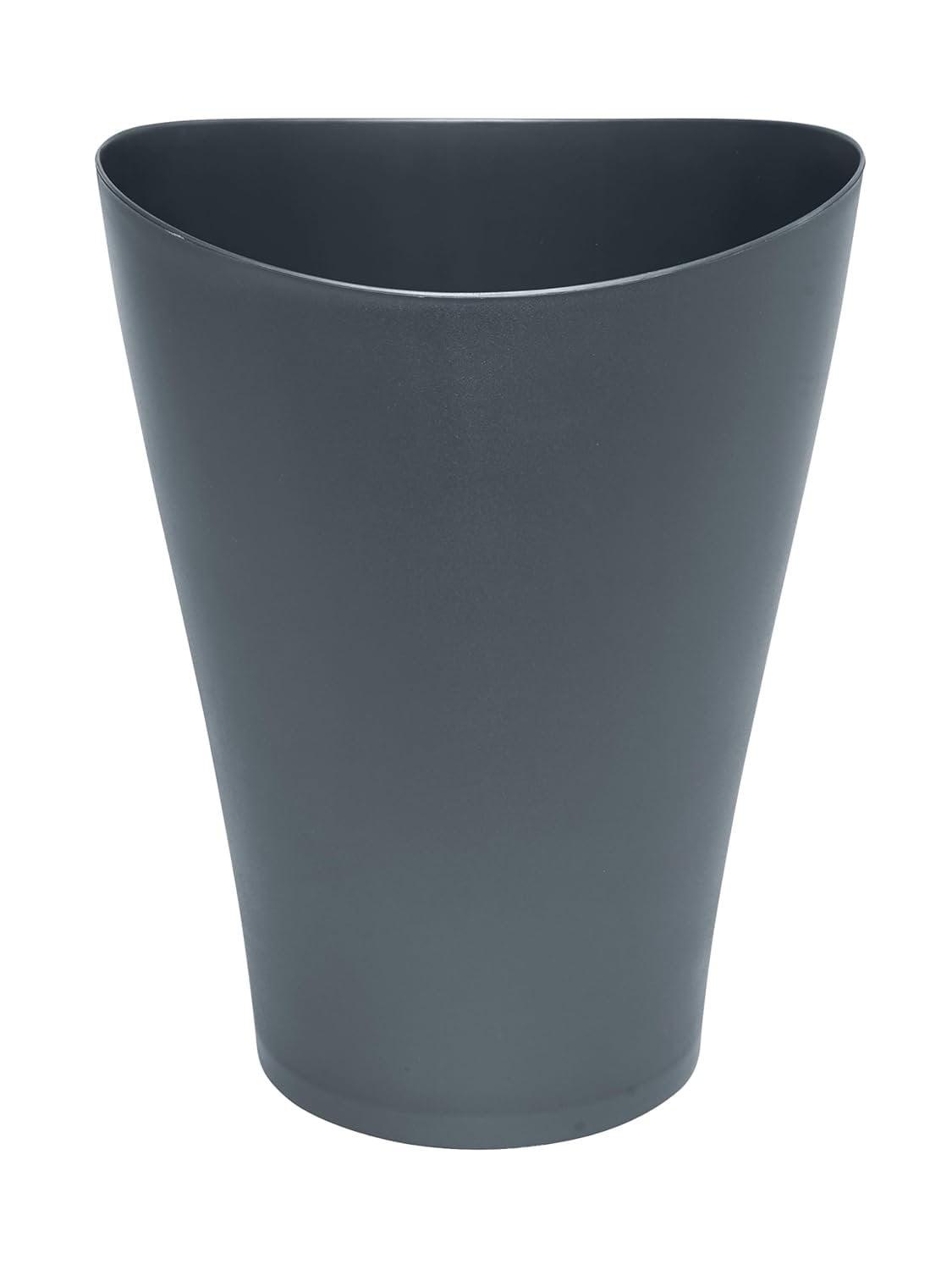 Gray Plastic Bathroom Vanity Wastebasket, 2.25 Gallon