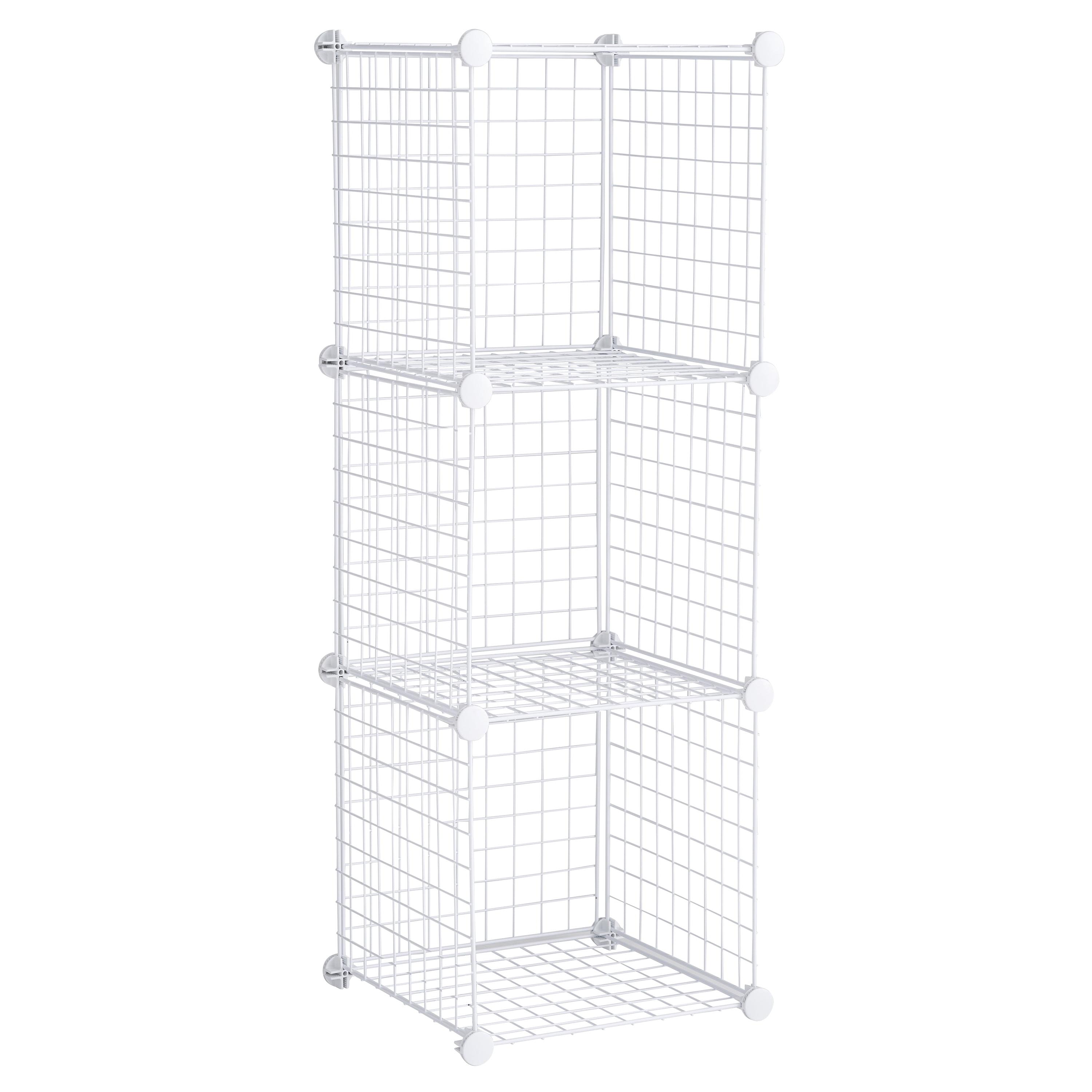 Modular Kids' White Cubby Shelf Set - Adjustable 3-Piece Design