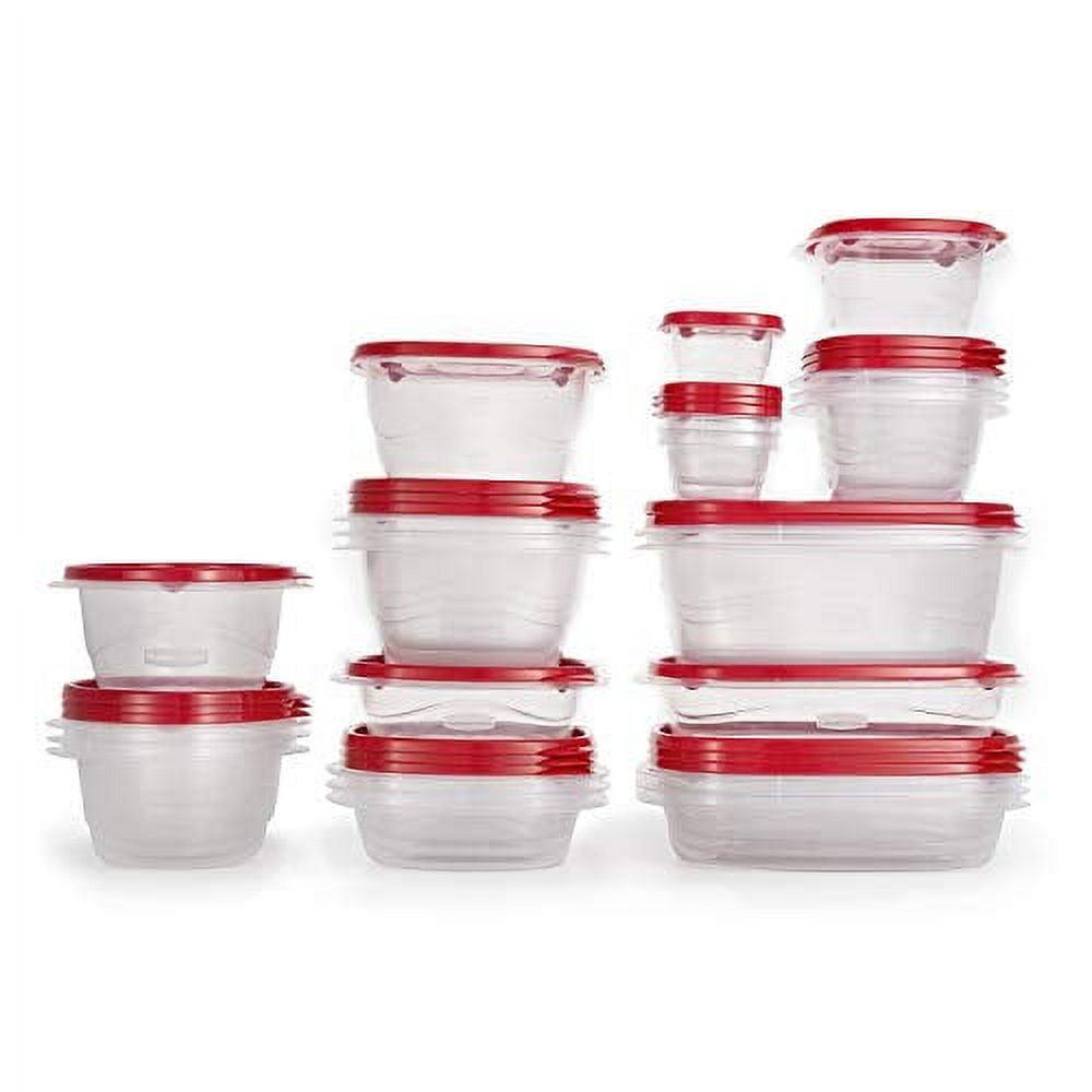 Ruby Red Plastic Freezer Safe Food Storage Container Set, 26 Pieces