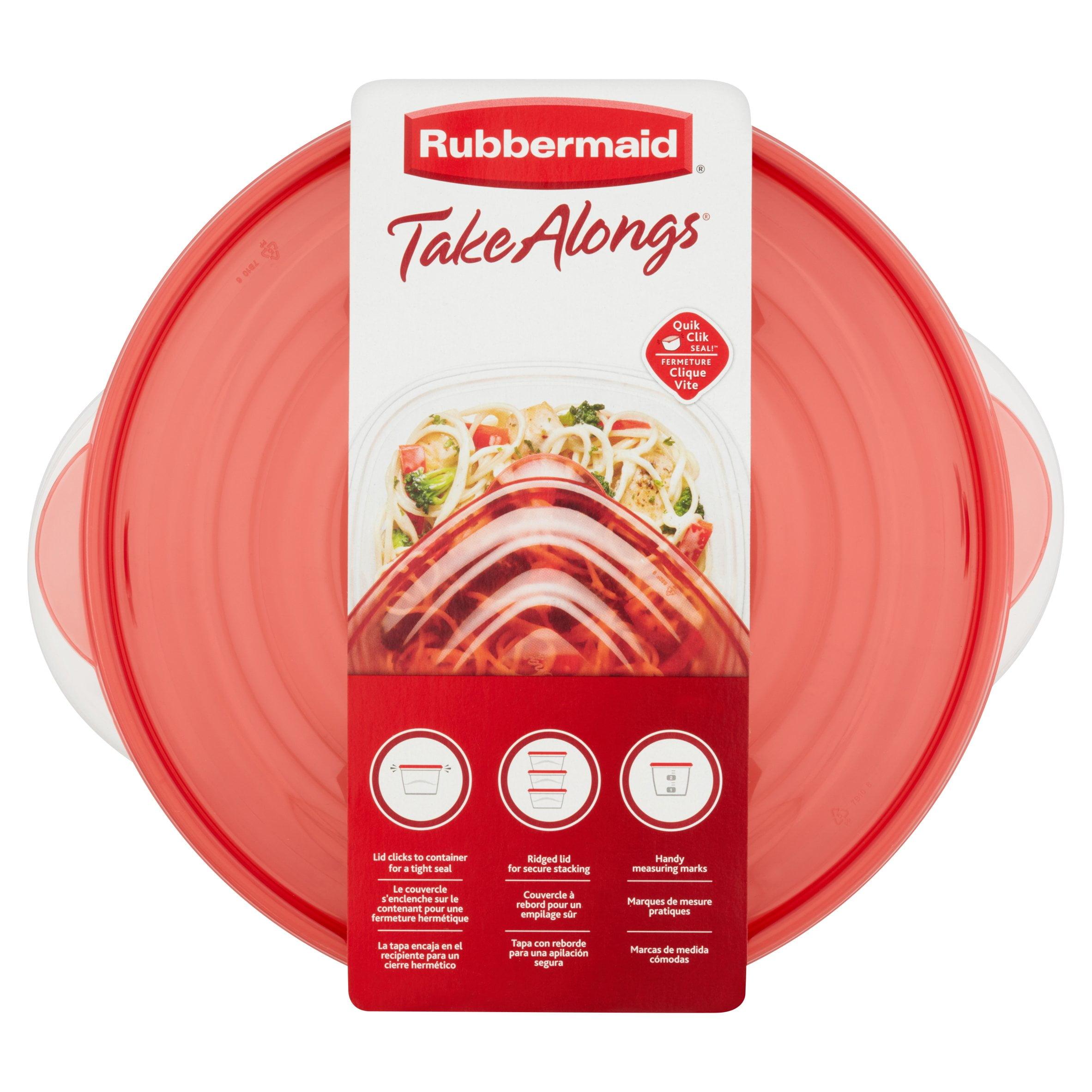 Rubbermaid TakeAlong 15.7 Cup Plastic 2pk Serving Bowls Clear: BPA-Free Food Storage Containers, Microwave & Freezer Safe