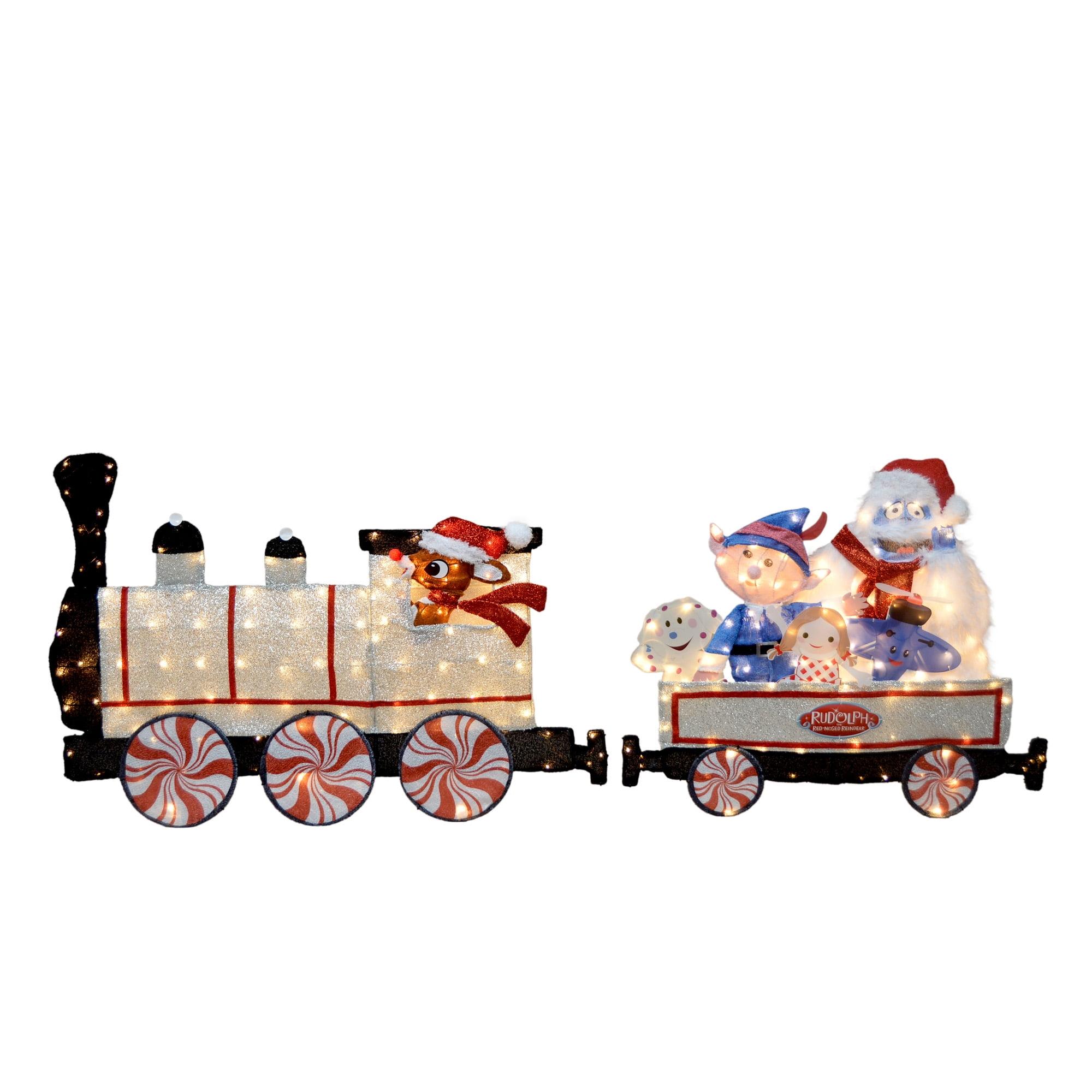 Rudolph Silver LED 79-Inch Christmas Train Yard Decor