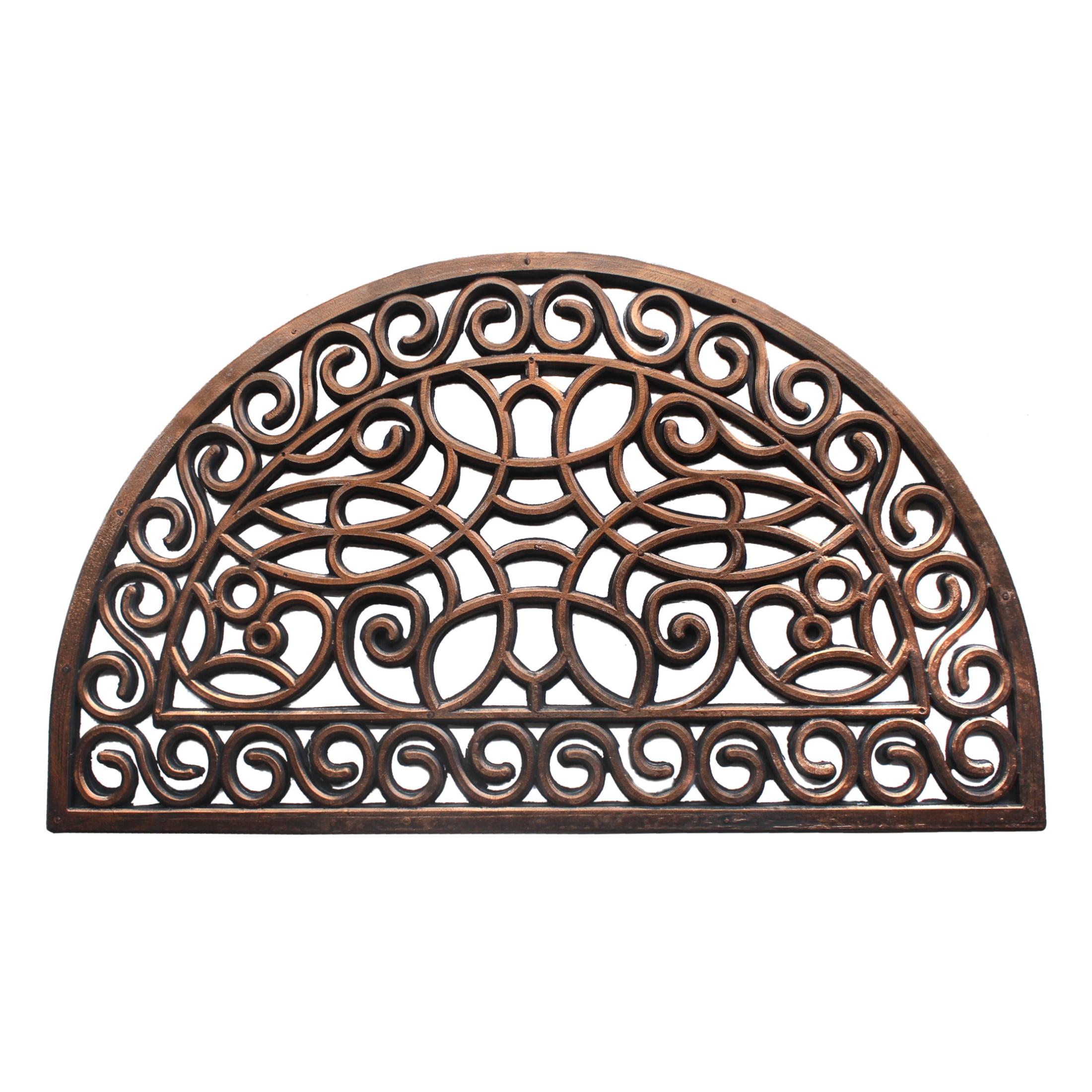 RugSmith Bronze Moulded Trellis Half-round Rubber Doormat Doormat