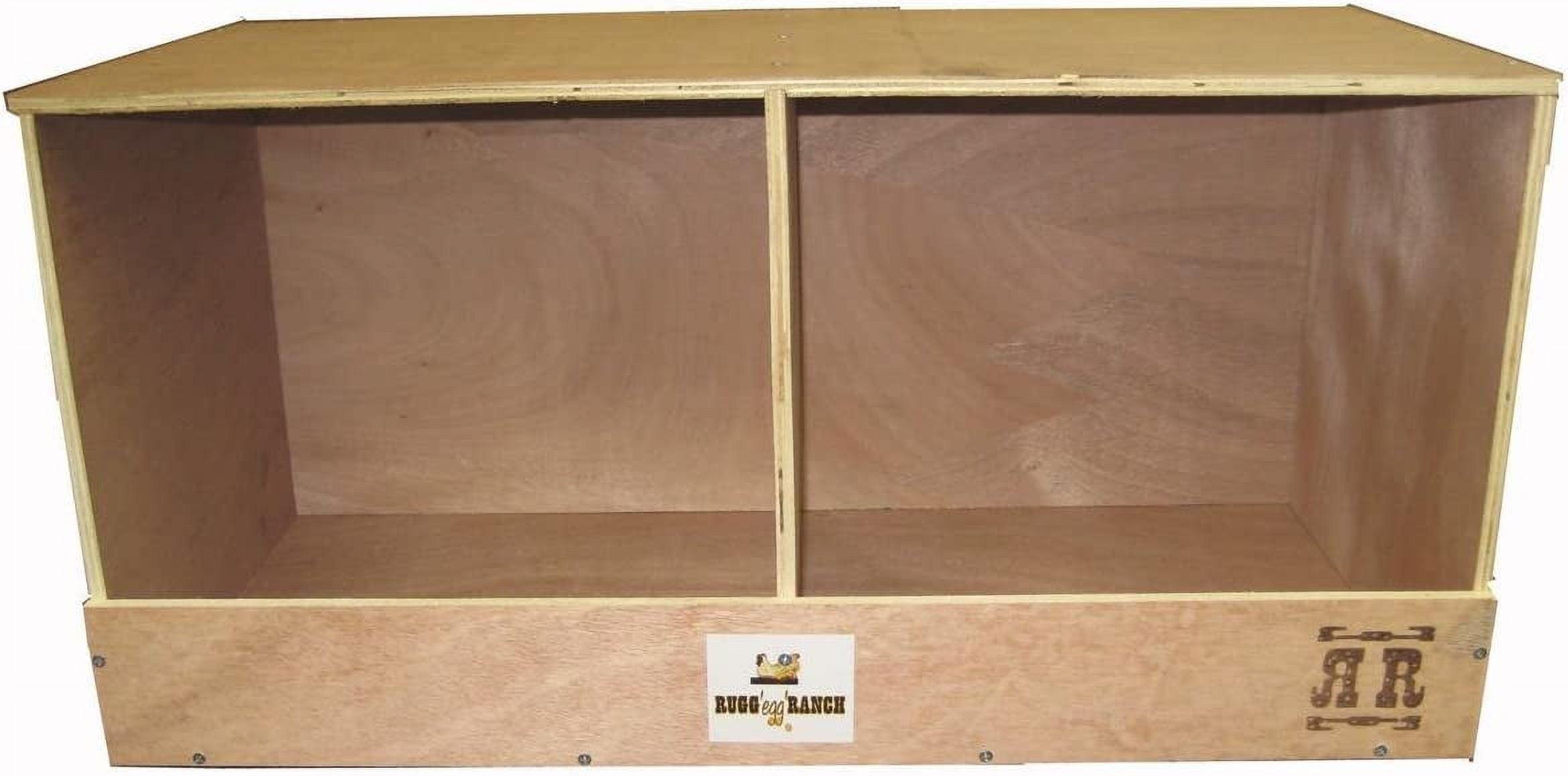 Rugged Range Products Duplex 24 x 12 x 12 Inch Flat Wooden Dual Compartment Chicken Coop Interior Poultry Bird Egg Animal Nesting Box for 2 to 4 Hens