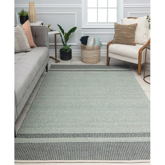 Rugs America Daphne DN10B Farmhouse Border Area Rug for Dining Room Rug Neutral Rug Living Room Rug Kitchen, 8'x10'