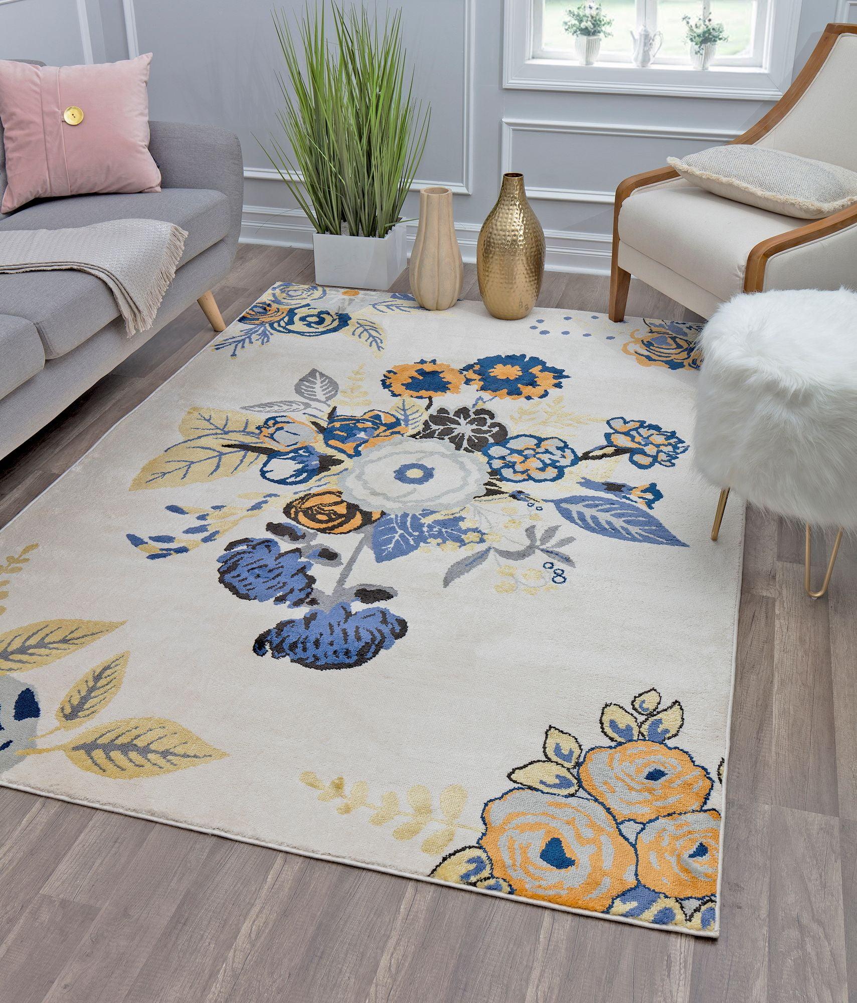 Rugs America Hanna Floral Transitional Area Rug