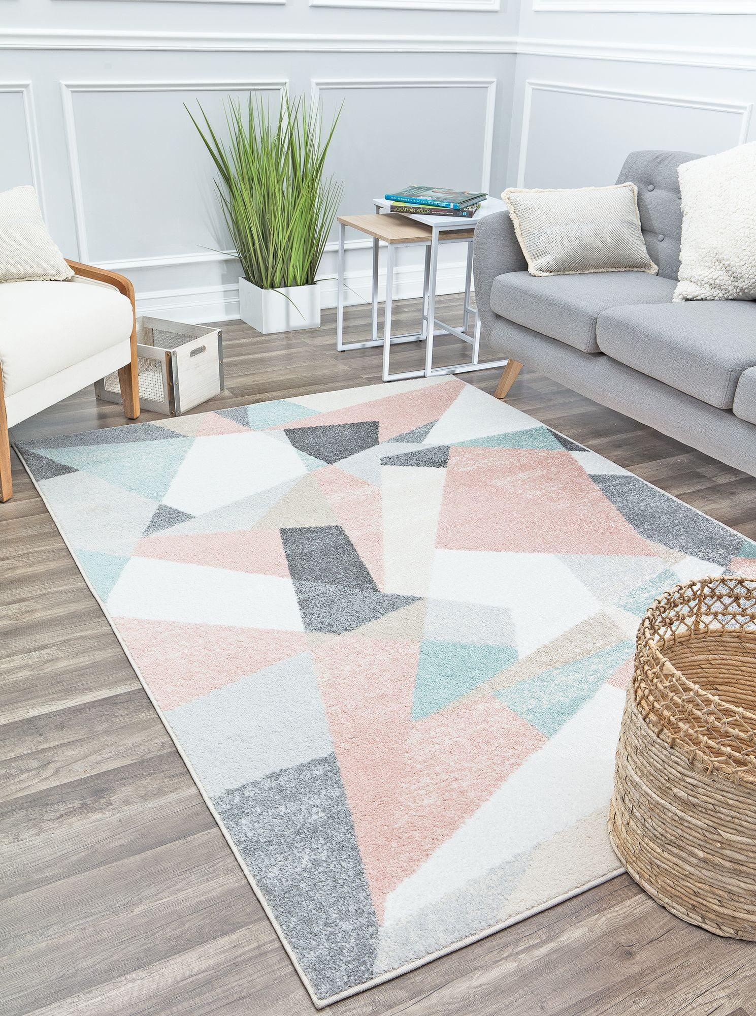 Milkshake Geometric 8' x 10' Gray Synthetic Area Rug