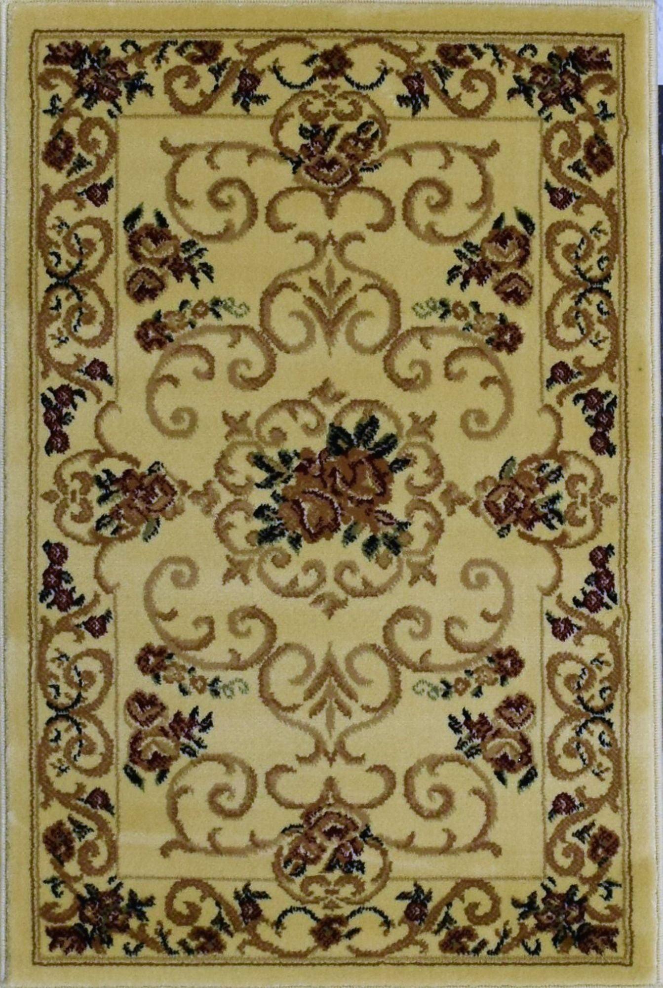 Souvanerie Cream Floral Wool and Synthetic Kids Rug, 3' x 5'