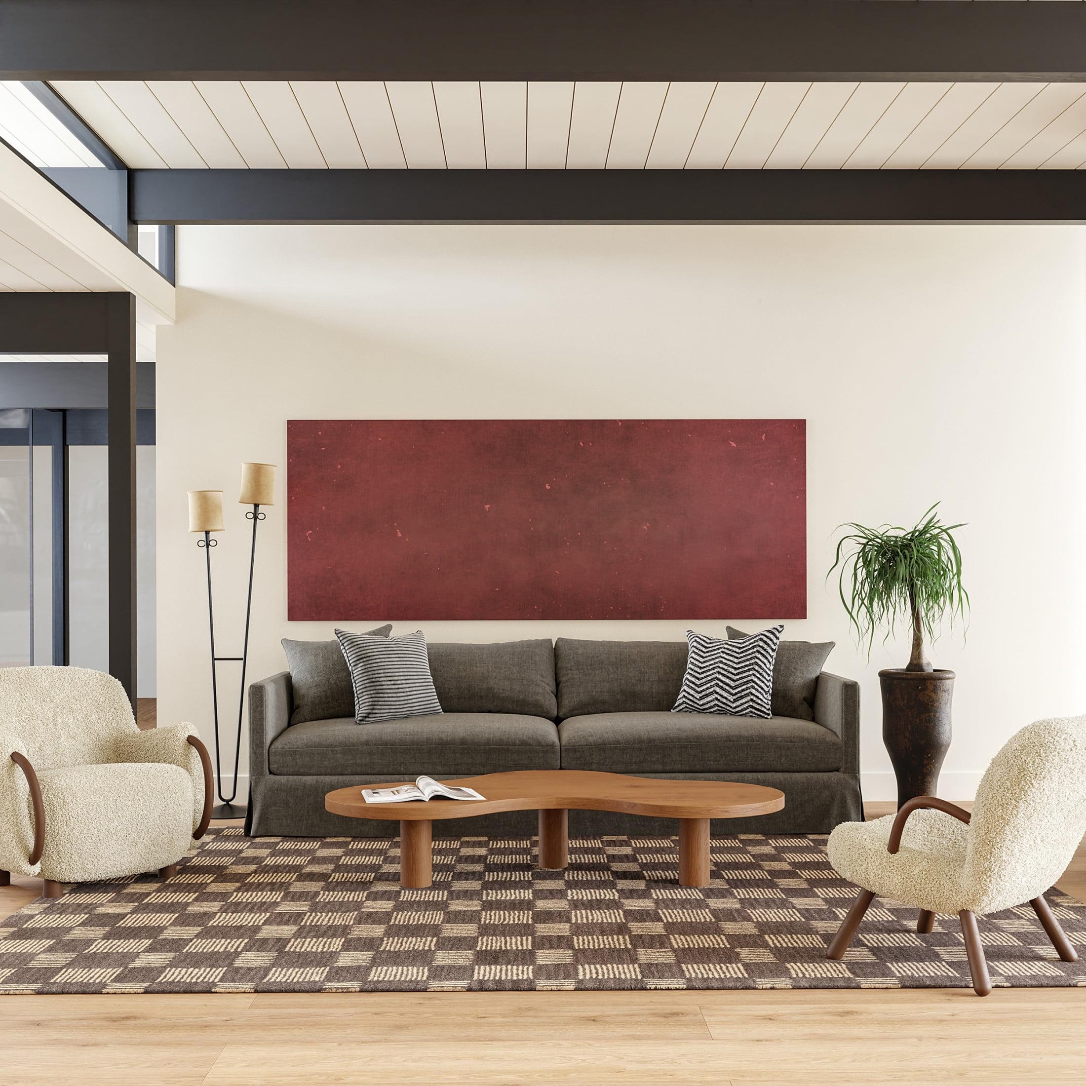 Ebern Designs Quince Checkered Wool Area Rug