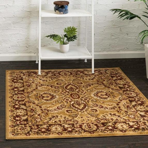 Unique Loom 4' 1 x 4' 1 Square Tan Voyage Asheville Area Rug