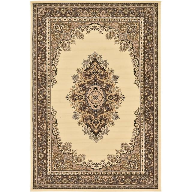 Rugs.com Amaya Collection Rug – 6' x 9' Ivory Medium Rug Perfect For Bedrooms, Dining Rooms, Living Rooms