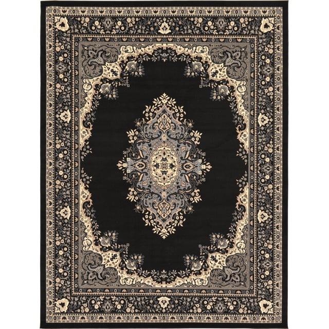 Unique Loom Reza Collection Area Rug - Washington (9'  x 12' Rectangle Black/Gray)