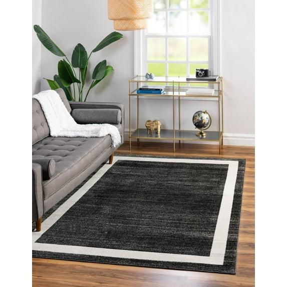 Rugs.com Angelica Collection Rug – 5' x 8' Black Medium Rug Perfect For Bedrooms, Dining Rooms, Living Rooms