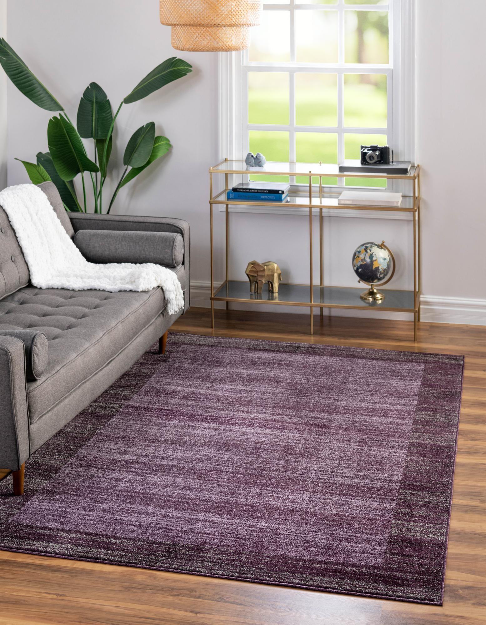 Violet Tufted Washable Reversible 9' x 12' Synthetic Rug