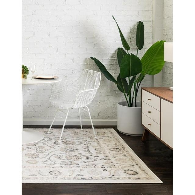 Rugs.com Aurelia Collection Rug – 10' x 13' Ivory Medium-Pile Rug Perfect For Living Rooms, Large Dining Rooms, Open Floorplans