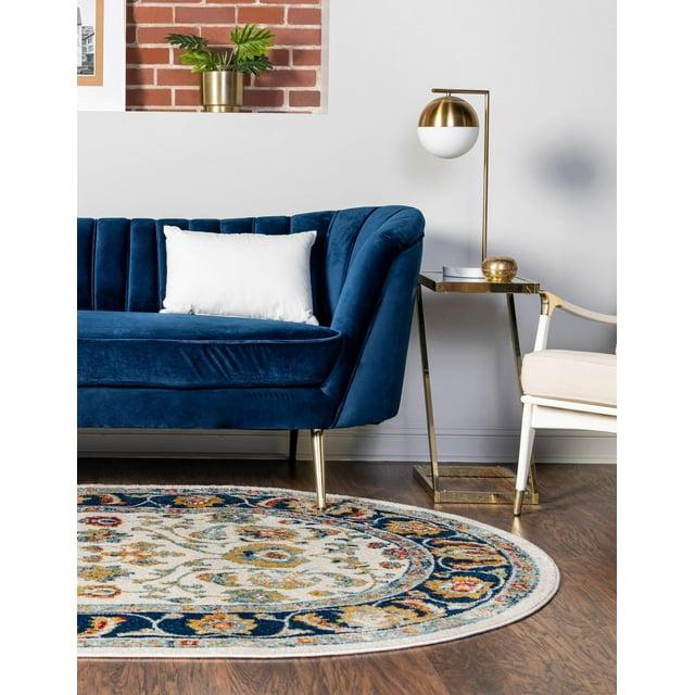 Rugs.com Aurelia Collection Rug – 4' x 6' Oval Multi Medium-Pile Rug Perfect For Living Rooms, Large Dining Rooms, Open Floorplans