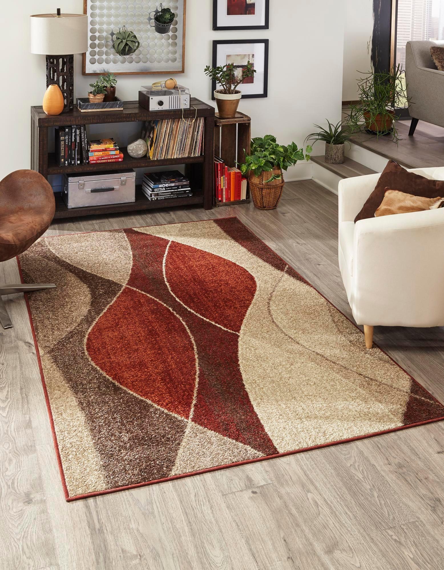 Unique Loom Autumn Collection Area Rug - Plantation (5' 3" x 8' Rectangle Multi/Beige)