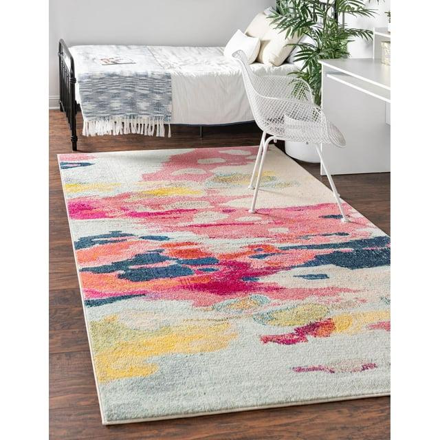 Unique Loom Estrella Collection Area Rug - Laurnell (5' 1" x 8' Rectangle Pink/Orange)
