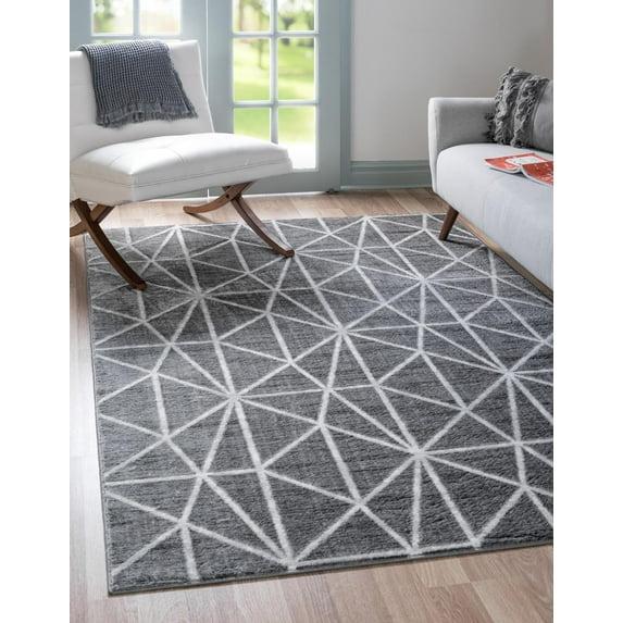 Unique Loom 9' 10 x 14' 1 Gray Matrix Trellis Geometric Area Rug