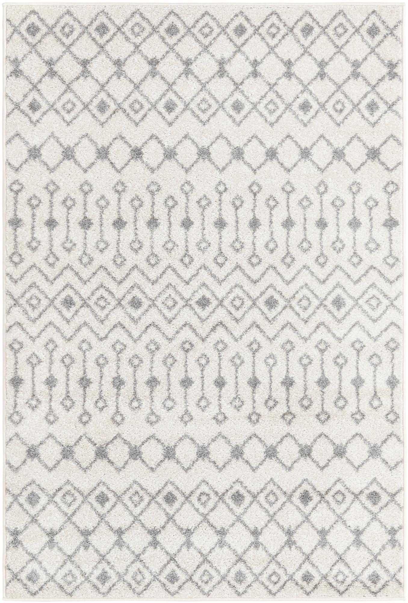 Unique Loom 4' 1 x 6' 1 Rectangle Moroccan Trellis Ivory Area Rug