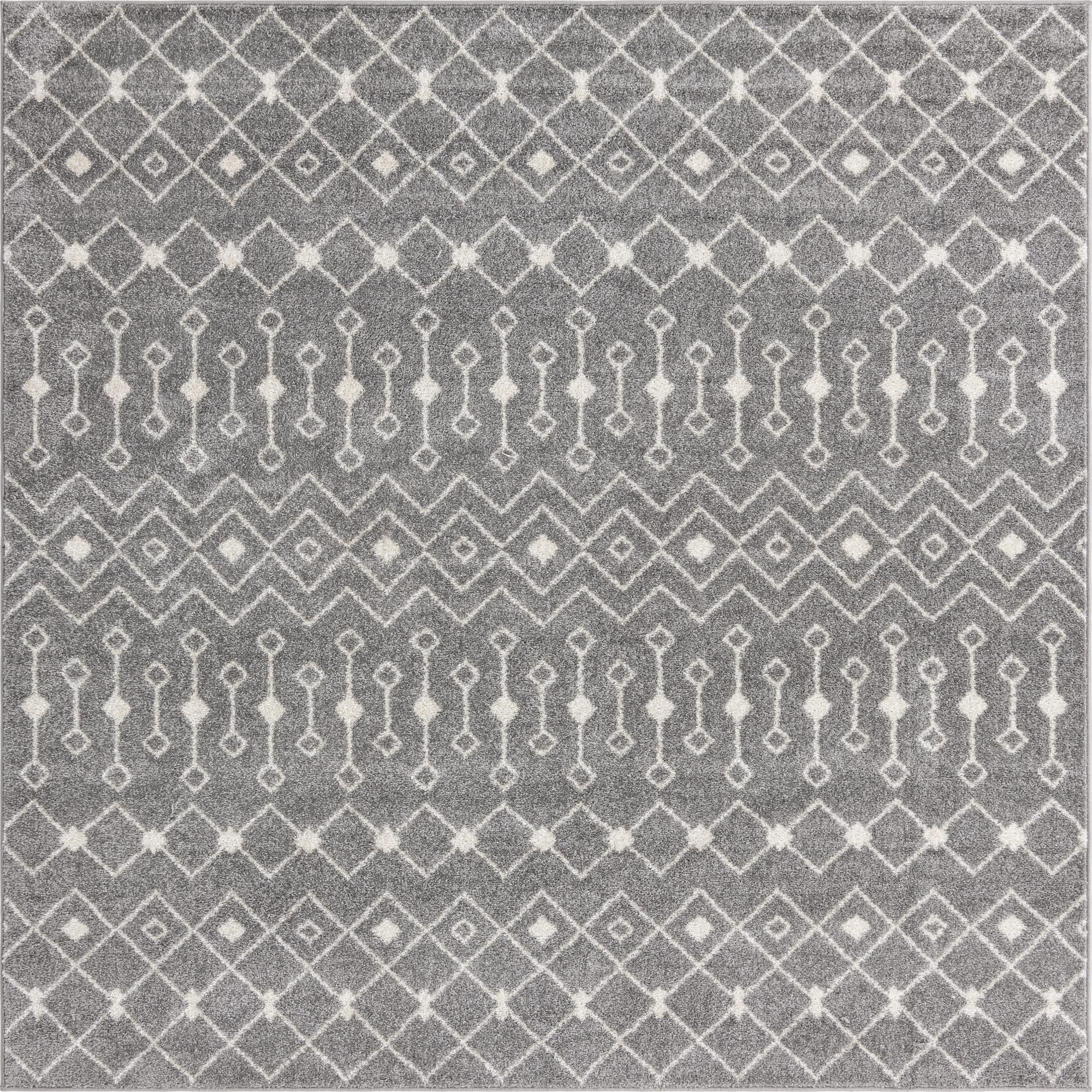 Rugs.com Moroccan Trellis Collection Rug – 8' x 10' Gray Medium Rug Perfect For Living Rooms, Large Dining Rooms, Open Floorplans