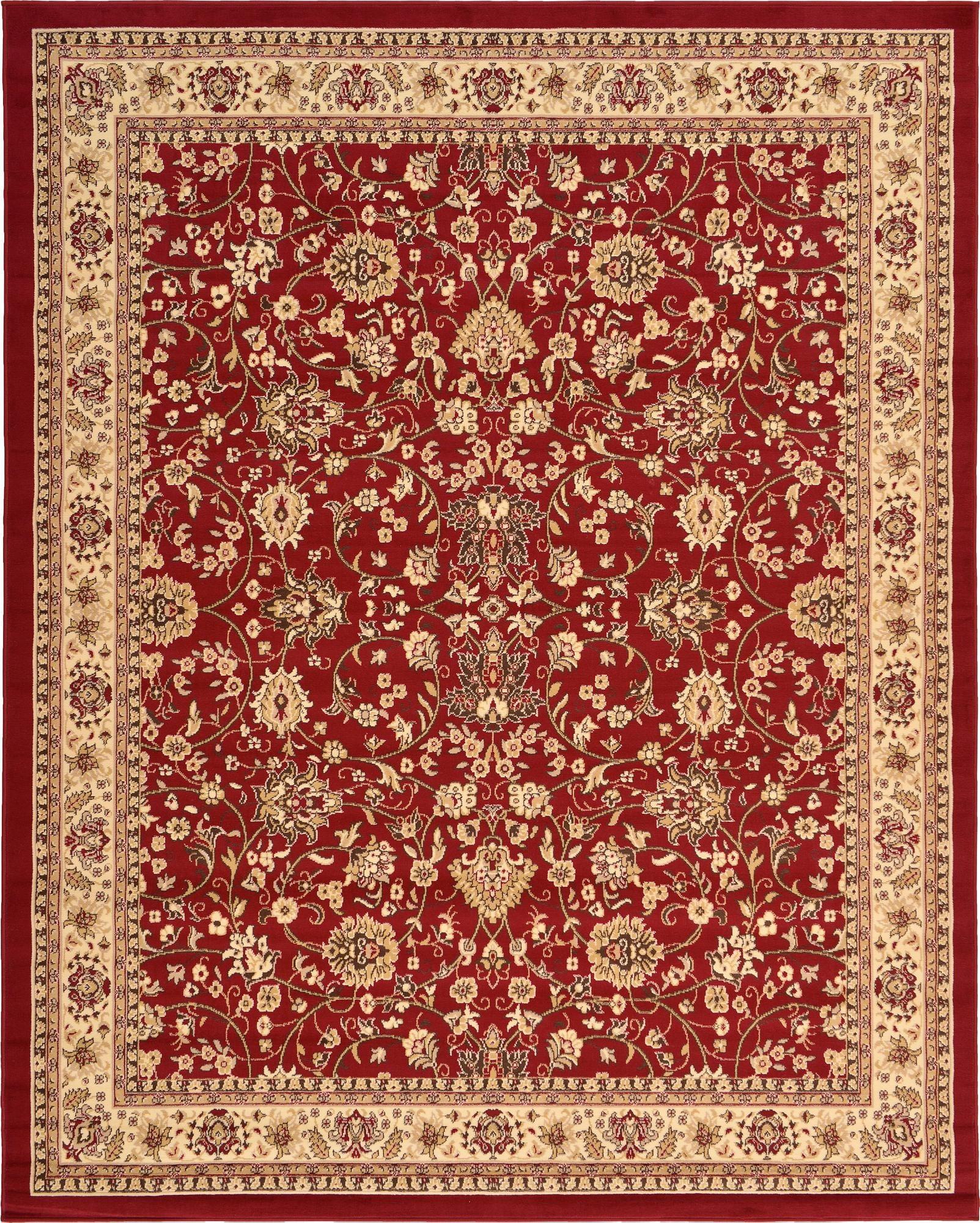 Rugs.com Yasmin Collection Rug – 8' x 10' Burgundy Medium Rug Perfect For Living Rooms, Large Dining Rooms, Open Floorplans