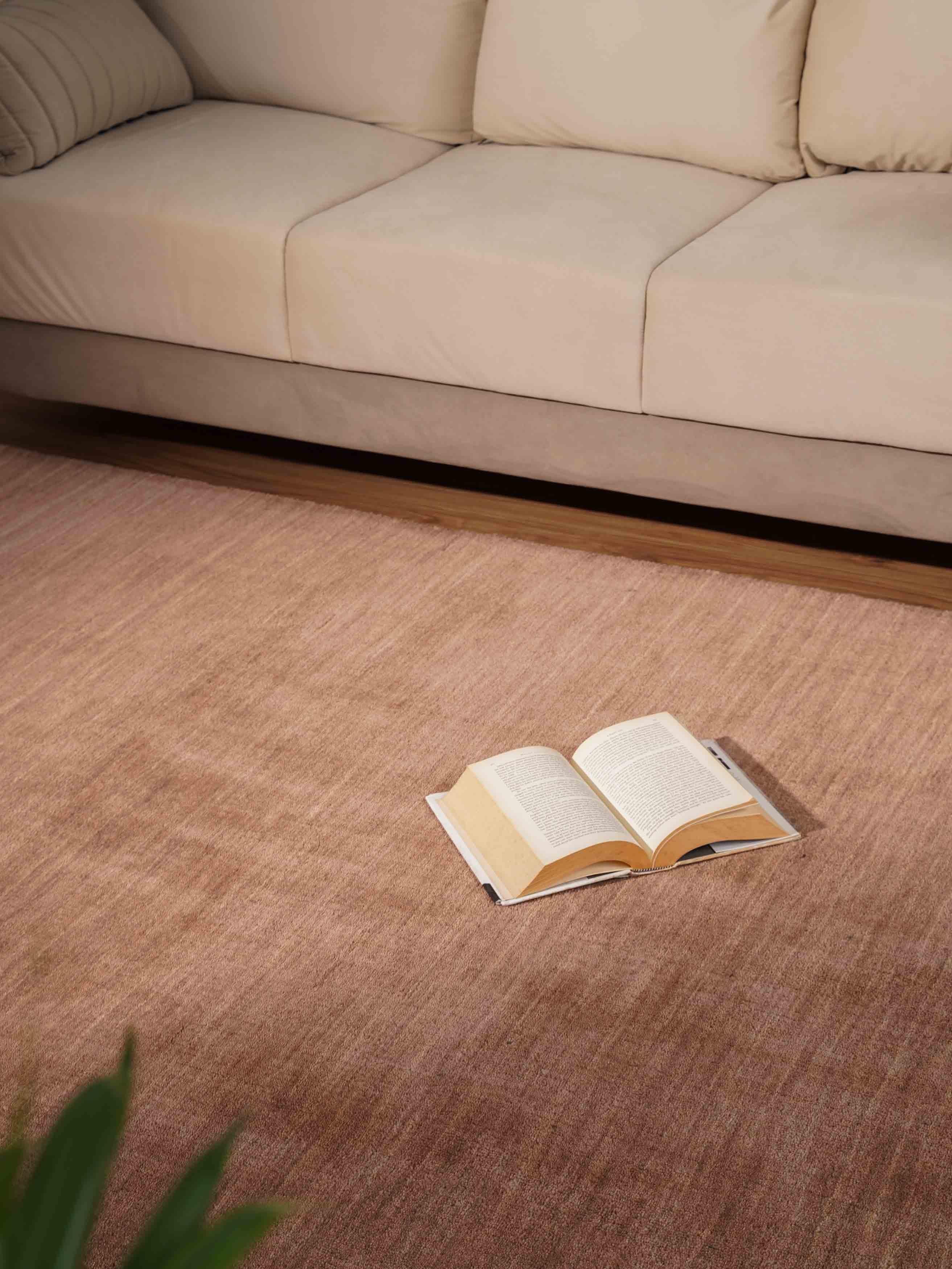 Rugsotic Carpets Handmade Rugs Hand Knotted Loom Rectangle 5'x8' Light Brown Wool for Indoor Use