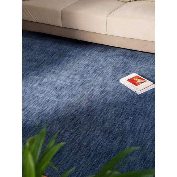 Rugsotic Carpets Handmade Rugs Hand Knotted Loom Rectangle 6'x9' Blue Wool for Indoor Use