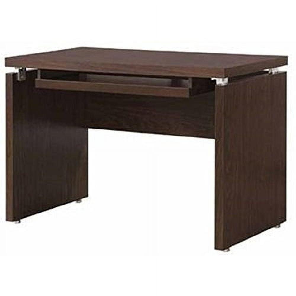 Transitional Medium Oak Home Office Desk with Keyboard Tray