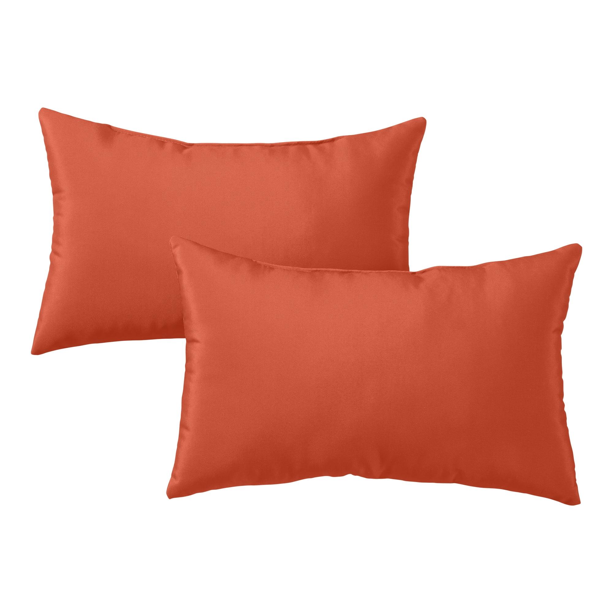 Rust 19 x 12 Inch Outdoor Rectangular Throw Pillows Set