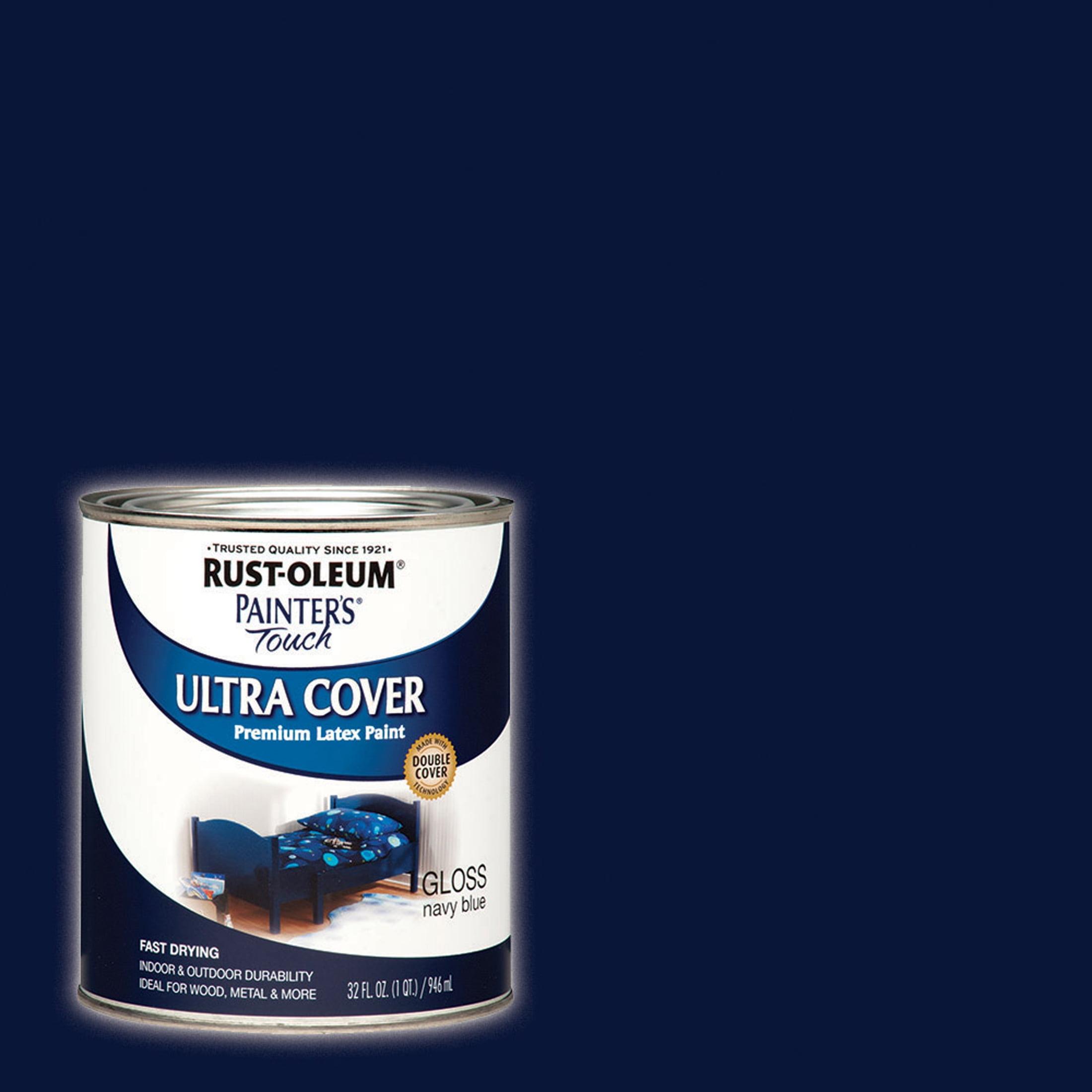 Rust-Oleum 224423 Painter Touch Ultra Cover Gloss Deep Blue Premium Latex Paint, 8 fl oz