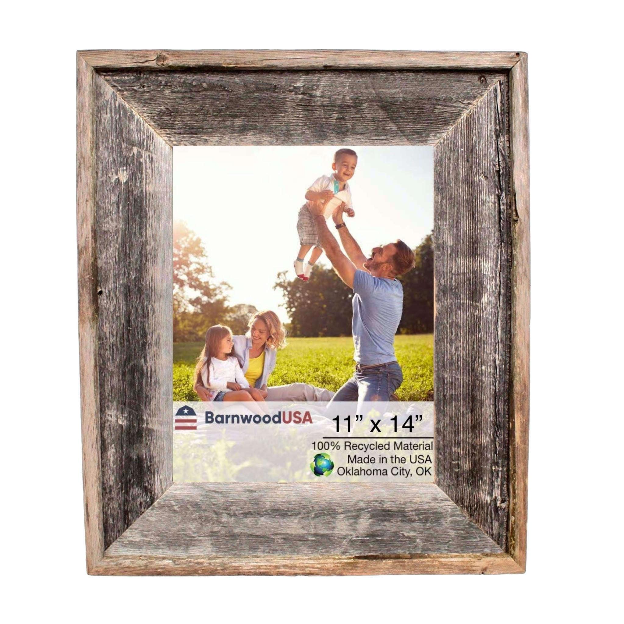 Rustic 11x14 Weathered Gray Reclaimed Wood Wall Frame