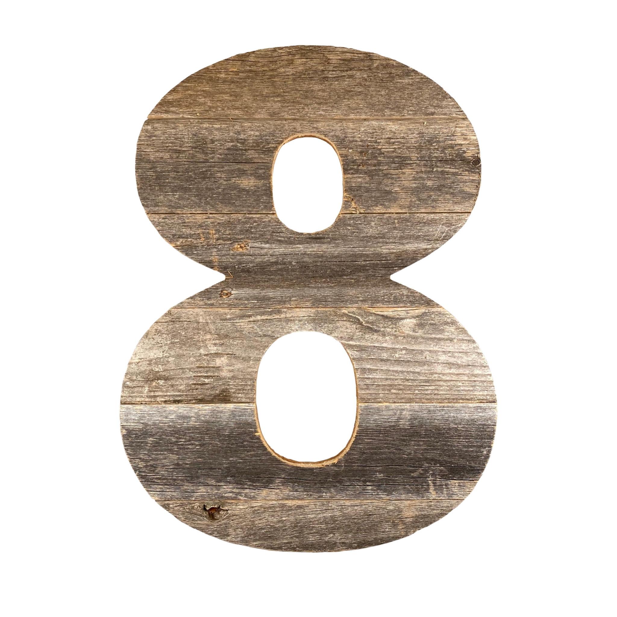 Rustic Large 16" Weathered Gray Decorative Monogram Wood Number