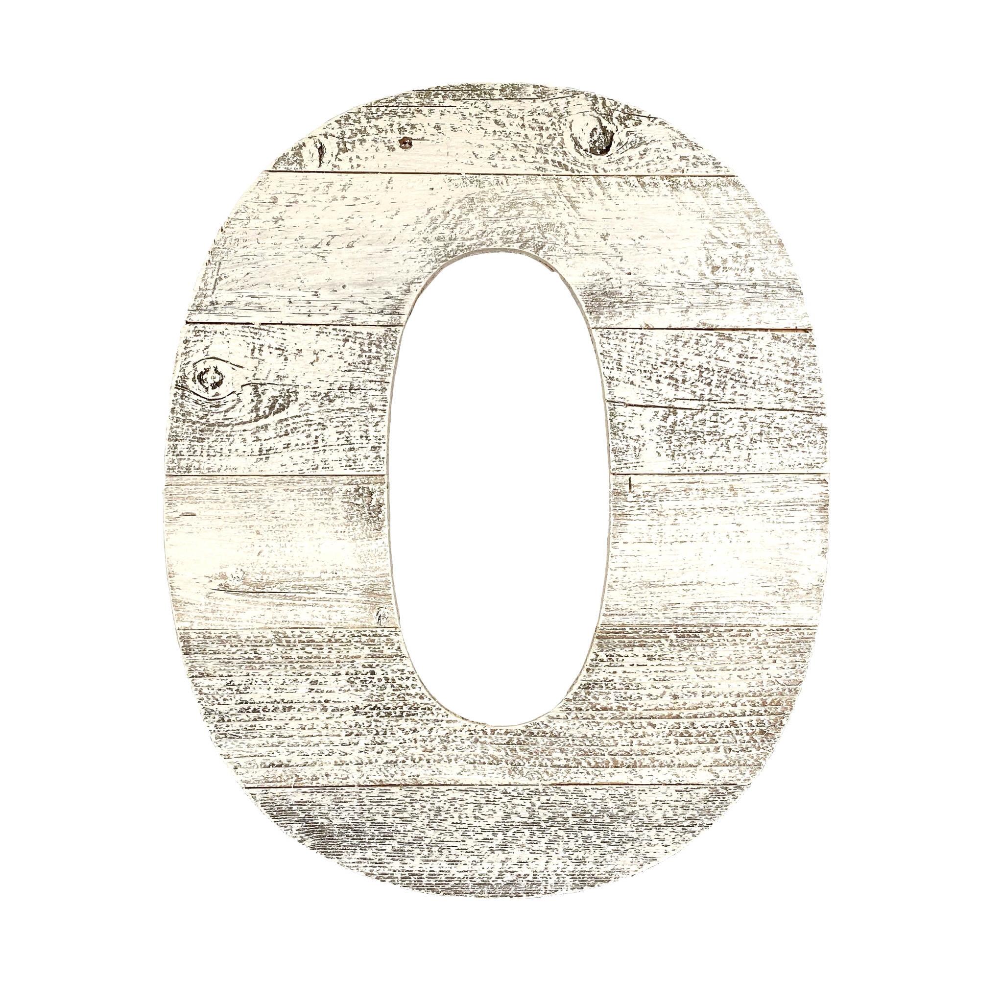 Rustic Large 16" White Wash Decorative Monogram Wood Number