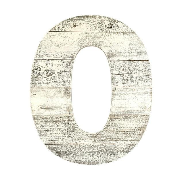 Rustic Large 16" White Wash Decorative Monogram Wood Number