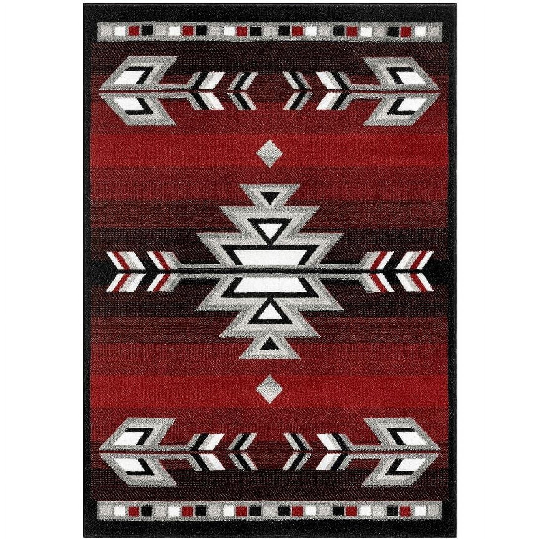 Home Dynamix Premium Sagrada Southwestern Geometric Area Rug, Red/Grey, 5'2"x7'4"