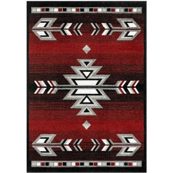 Home Dynamix Premium Sagrada Southwestern Geometric Area Rug, Red/Grey, 5'2"x7'4"