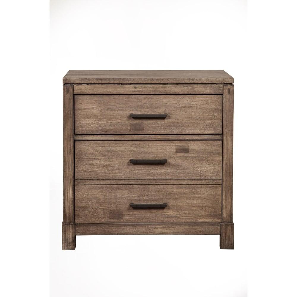 Sydney Transitional 2-Drawer Nightstand in Gray/Brown Mahogany