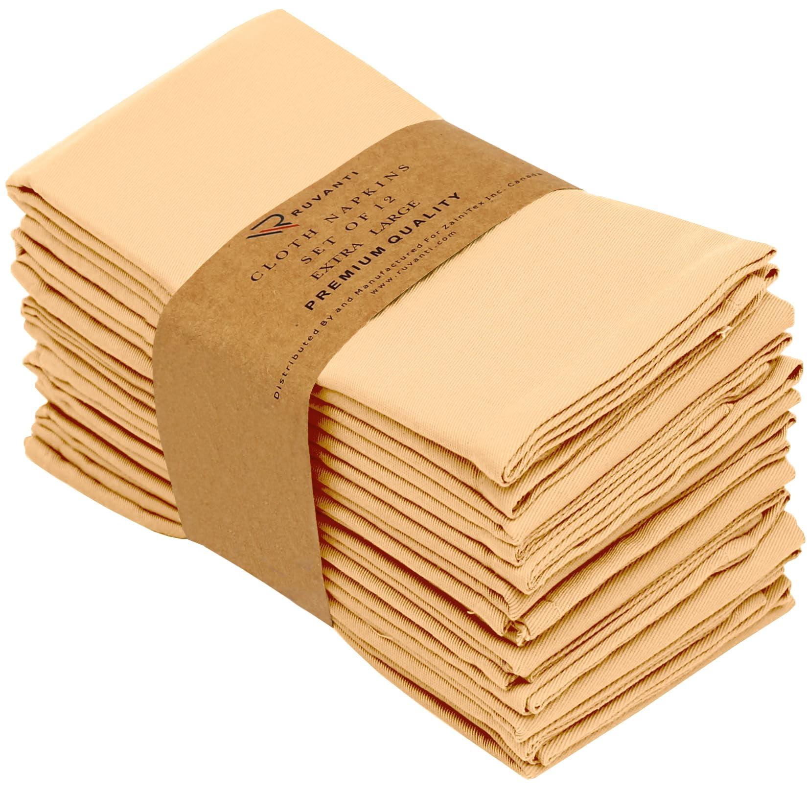 Ruvanti Poly Cotton Enrich Twill Cloth Napkins (Set of 12)