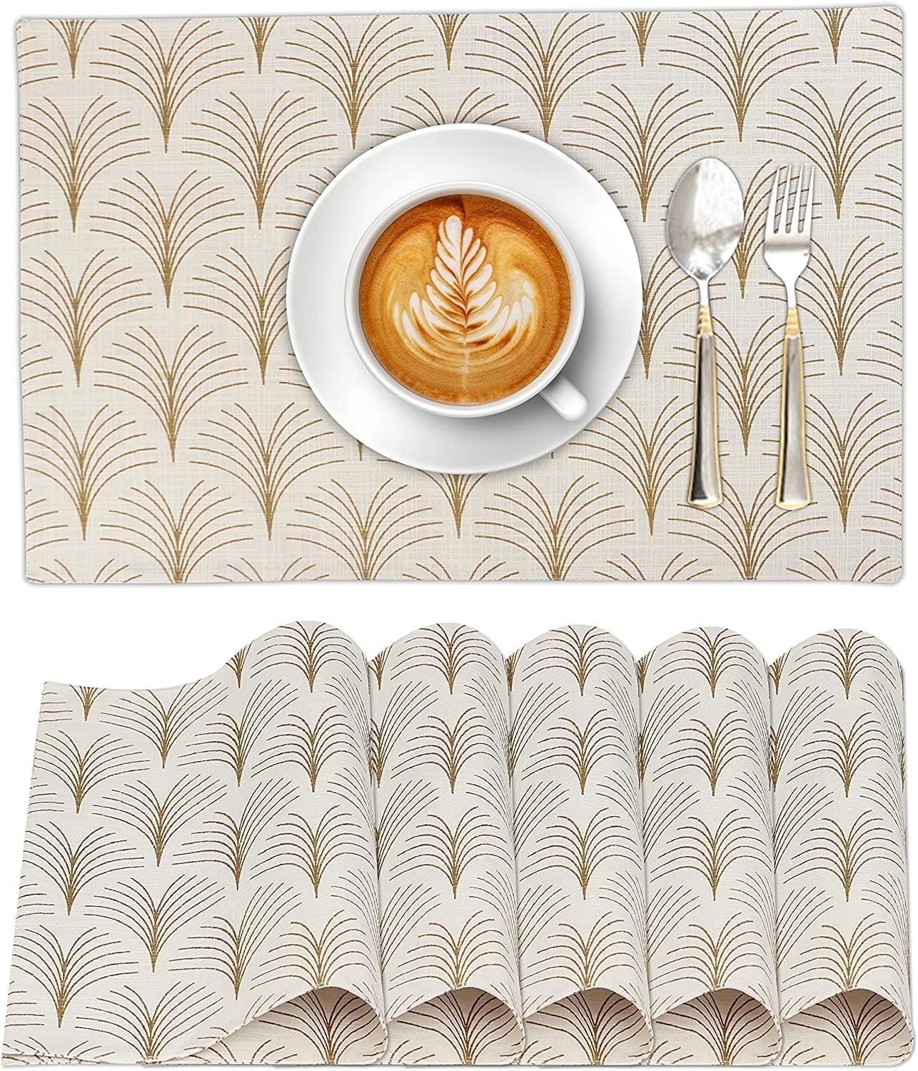 Ruvanti Dining Table Rectangle Placemats 100% Cotton Multi Pattern 13x19 Inches (Set of 6)