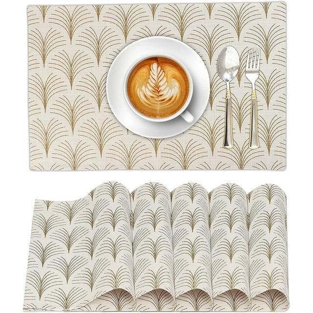 Ruvanti Dining Table Rectangle Placemats 100% Cotton Multi Pattern 13x19 Inches (Set of 6)