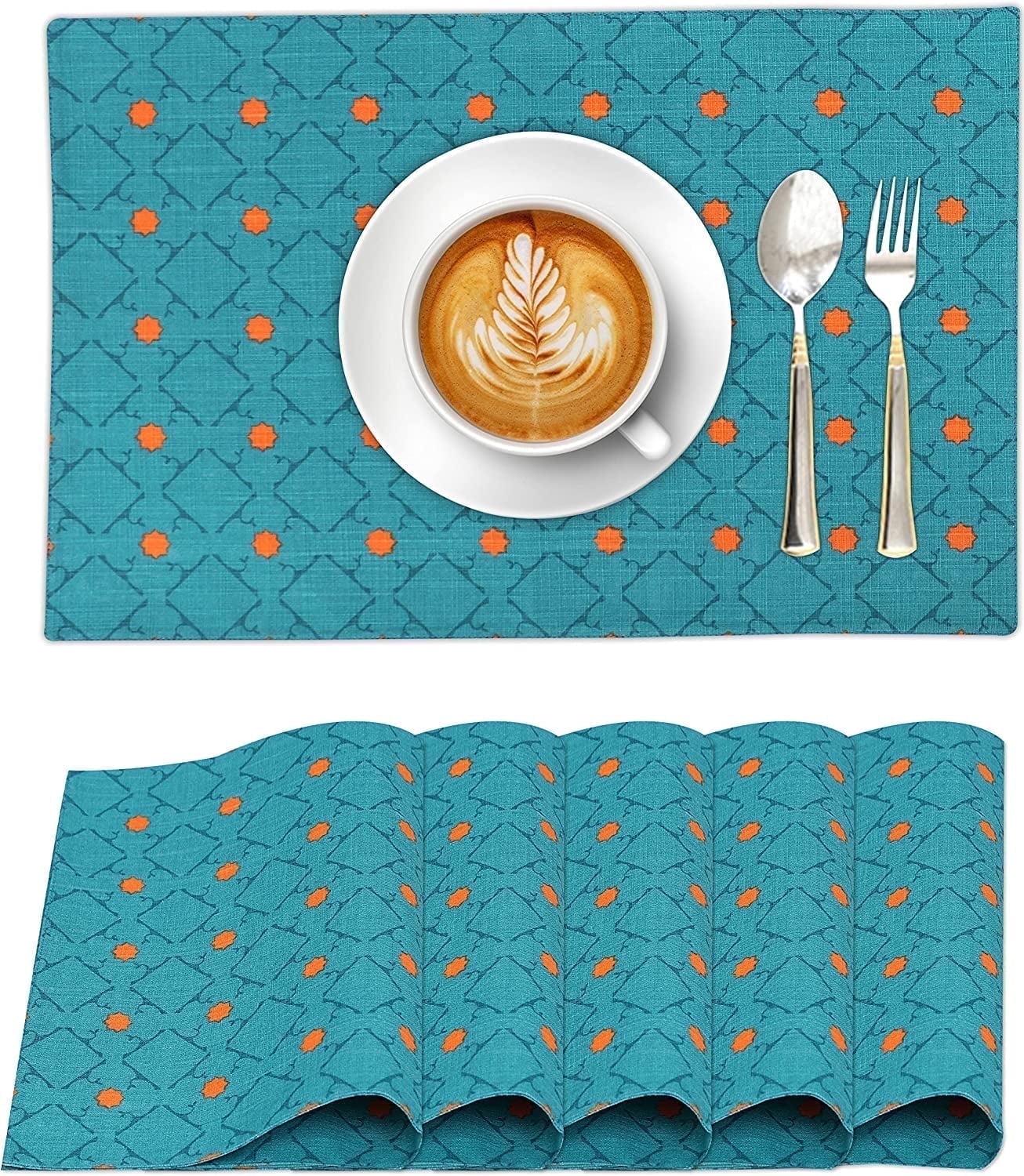 Ruvanti Dining Table Rectangle Placemats 100% Cotton Multi Pattern 13x19 Inches (Set of 6)