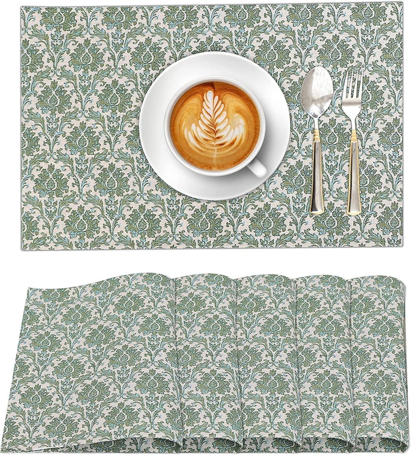 Dining Table Rectangle Placemats 100% Cotton Multi Pattern 13x19 Inches (Set of 6)