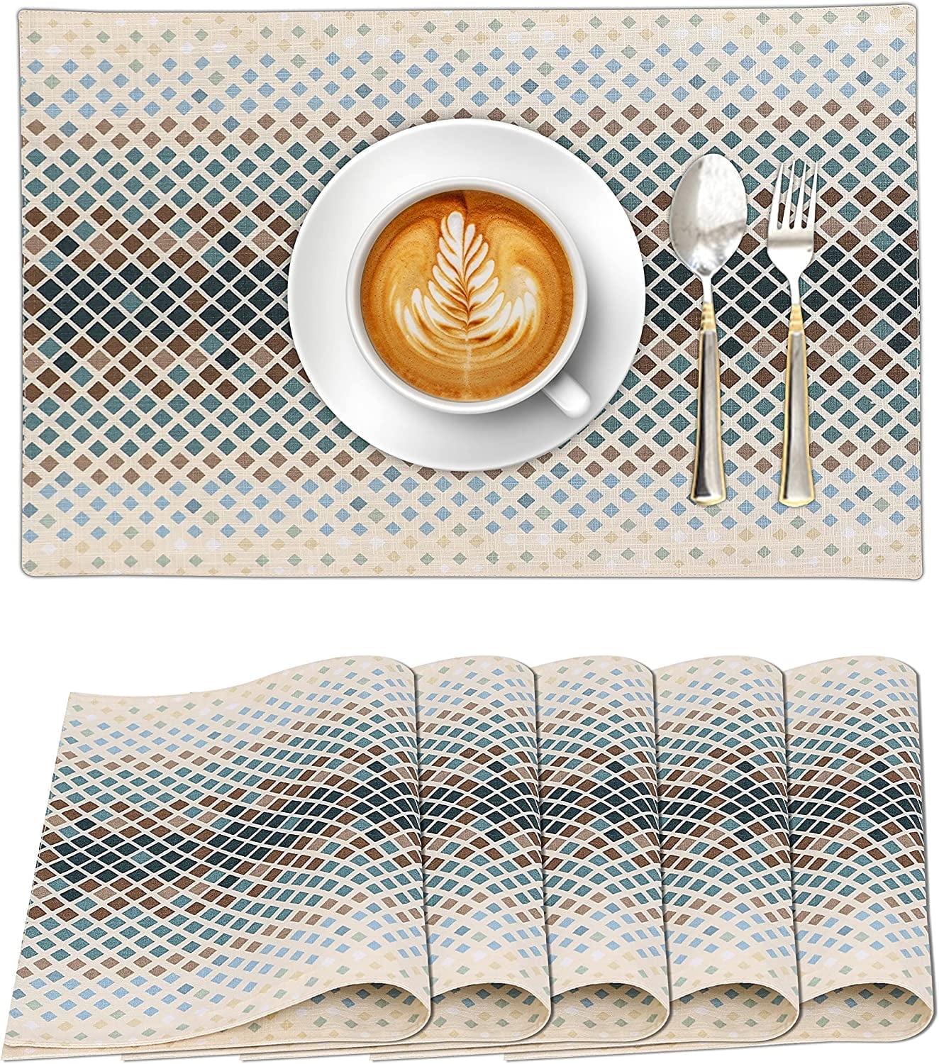 Faded Multicolor Cotton Rectangular Placemats Set of 6